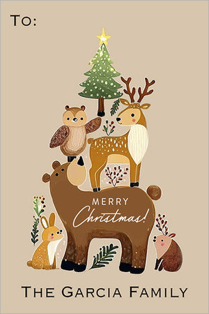 Woodland Gang Christmas Gift Tag