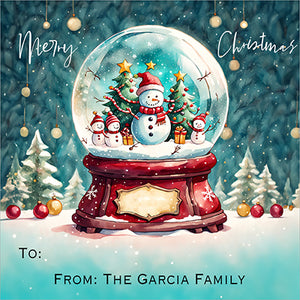 Blissful Snow Globe Christmas Gift Tag