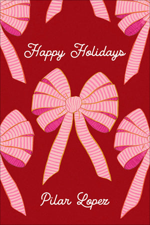 Vibrant Bow Christmas Gift Tag