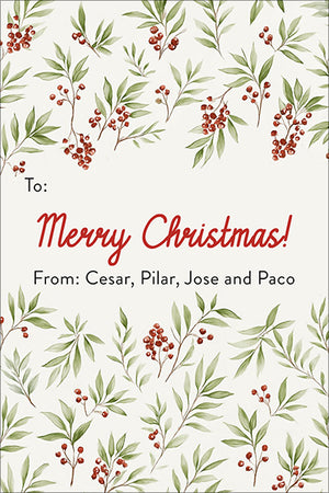 Pleasant Vines Christmas Gift Tag