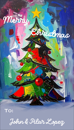 Artsy Tree Christmas Gift Tag