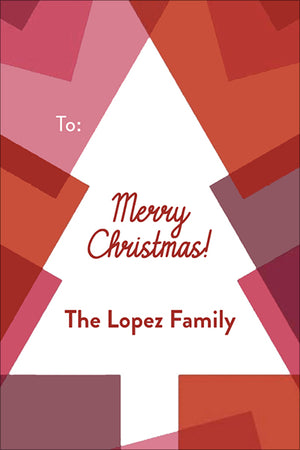 Geometric Tree Christmas Gift Tag