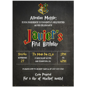 Harry Potter Themed Birthday Invitation