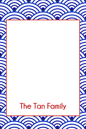 Blue Chinese Wave Gift Tag