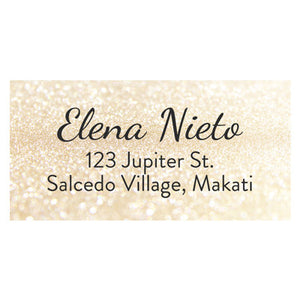 Gold Glitter Name & Address Label