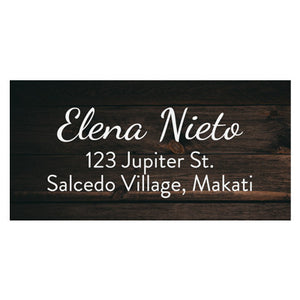 Dark Wood Name & Address Label
