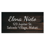 Dark Wood Name & Address Label