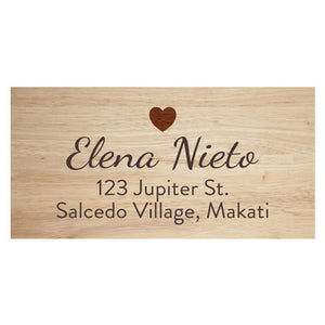 Light Wood Name & Address Label