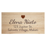 Light Wood Name & Address Label