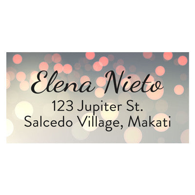 Bright Bokeh Name & Address Label