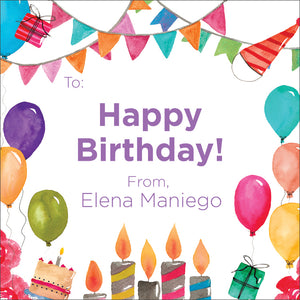 Birthday Festival birthday gift tag