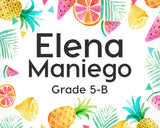 Tutti Fruity Themed Kiddie Label