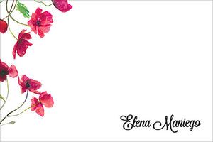 Wispy Red Flowers Gift Tag