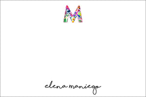 Floral Block Monogram all occasion gift tag