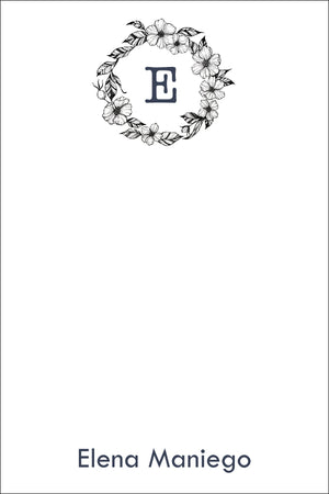 Grey Floral Wreath all occasion gift tag