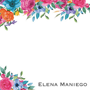 Brightest Watercolor Flowers Gift Tag