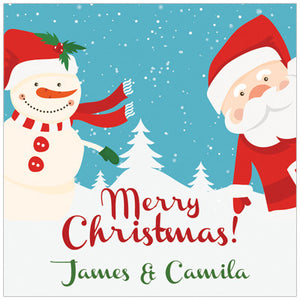 Santa Snowman Holiday GIft Tag