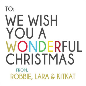 Wonderful Christmas Holiday GIft Tag