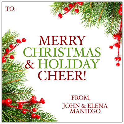 Christmas Holly Holiday GIft Tag