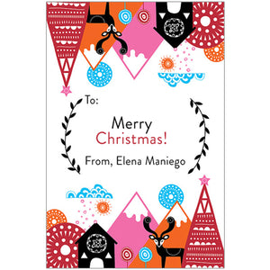 Artsy Village Christmas Holiday Gift Tag