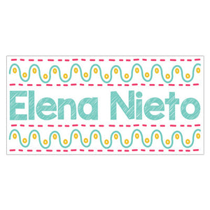 Aqua Swirl Name & Address Label