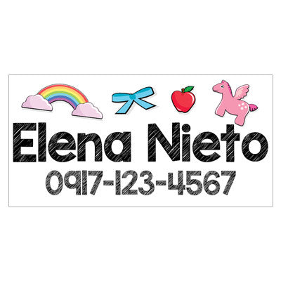 Rainbow Themed Kiddie Label