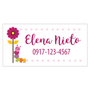 Floral Caterpilar Themed Kiddie Label