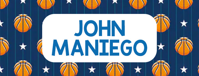Basketball Pattern Themed Kiddie Label