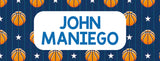 Basketball Pattern Themed Kiddie Label