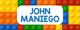Lego Blocks Pattern Themed Kiddie Label