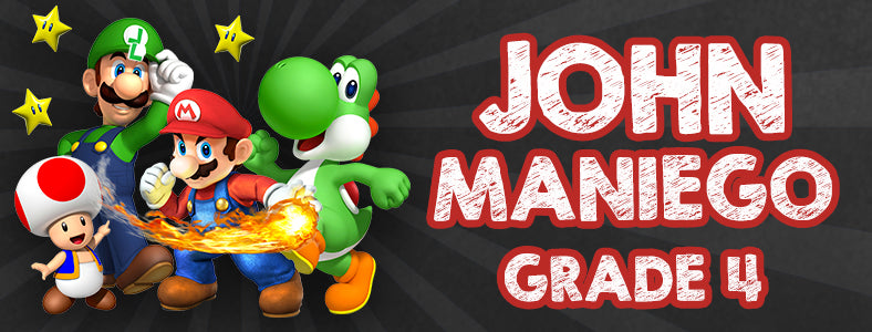 Super Mario Themed Kiddie Label