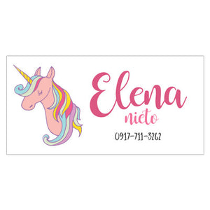 Pink Unicorn Themed Kiddie Label