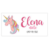 Pink Unicorn Themed Kiddie Label