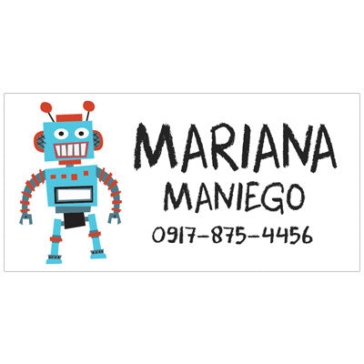 Roboto Kiddie Name & Address Label