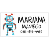 Roboto Kiddie Name & Address Label