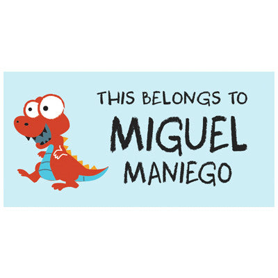 Red Dinosaur Kiddie Name & Address Label