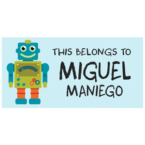 Funky Robot Kiddie Name & Address Label