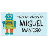 Funky Robot Kiddie Name & Address Label