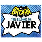 Batman Themed Kiddie Label