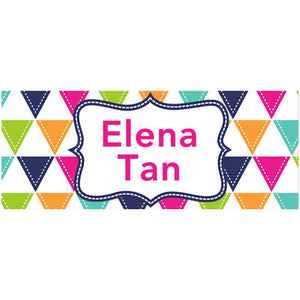 Colourful Triangles Kiddie Label