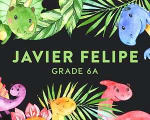 Dinosaur Party Themed Kiddie Label