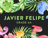 Dinosaur Party Themed Kiddie Label