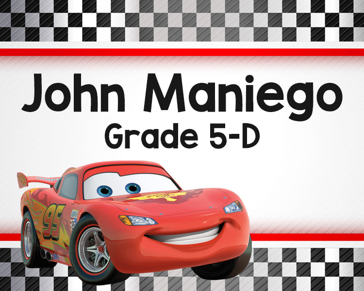 Cars Themed Kiddie Label