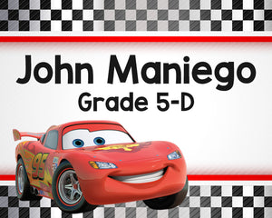 Cars Themed Kiddie Label