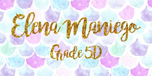 Mermaid Glittery Themed Kiddie Label