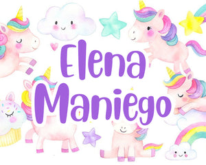 Cutie Unicorn Themed Kiddie Label