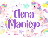 Cutie Unicorn Themed Kiddie Label