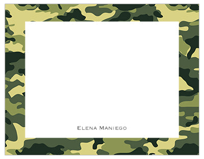 Green Camouflage Border Personalized Note Cards – Pepa Prints