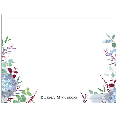 Succulent Hues Personalized Note Cards