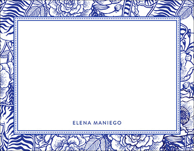 Beautiful Blue Chinoiserie Border Notecards
